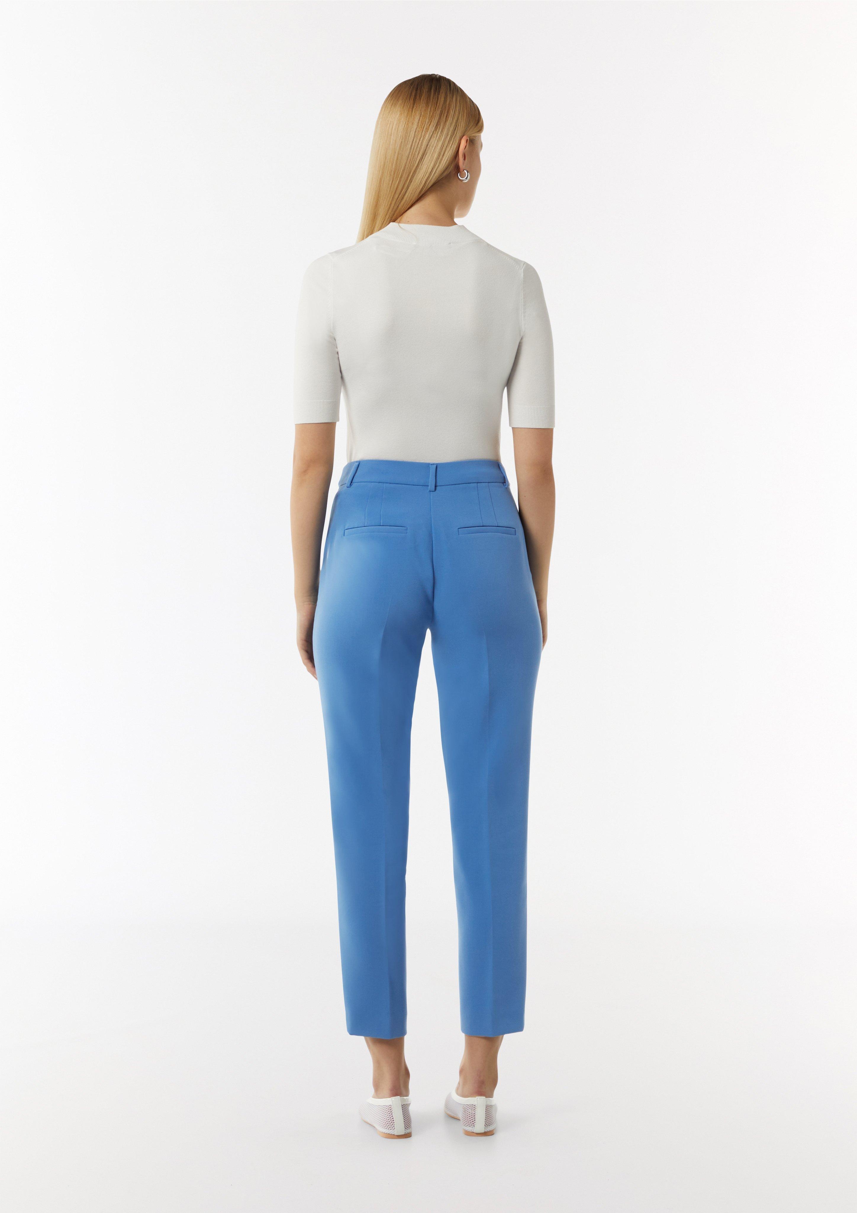 Elegante Hose mit Riegel und Knopf - blau