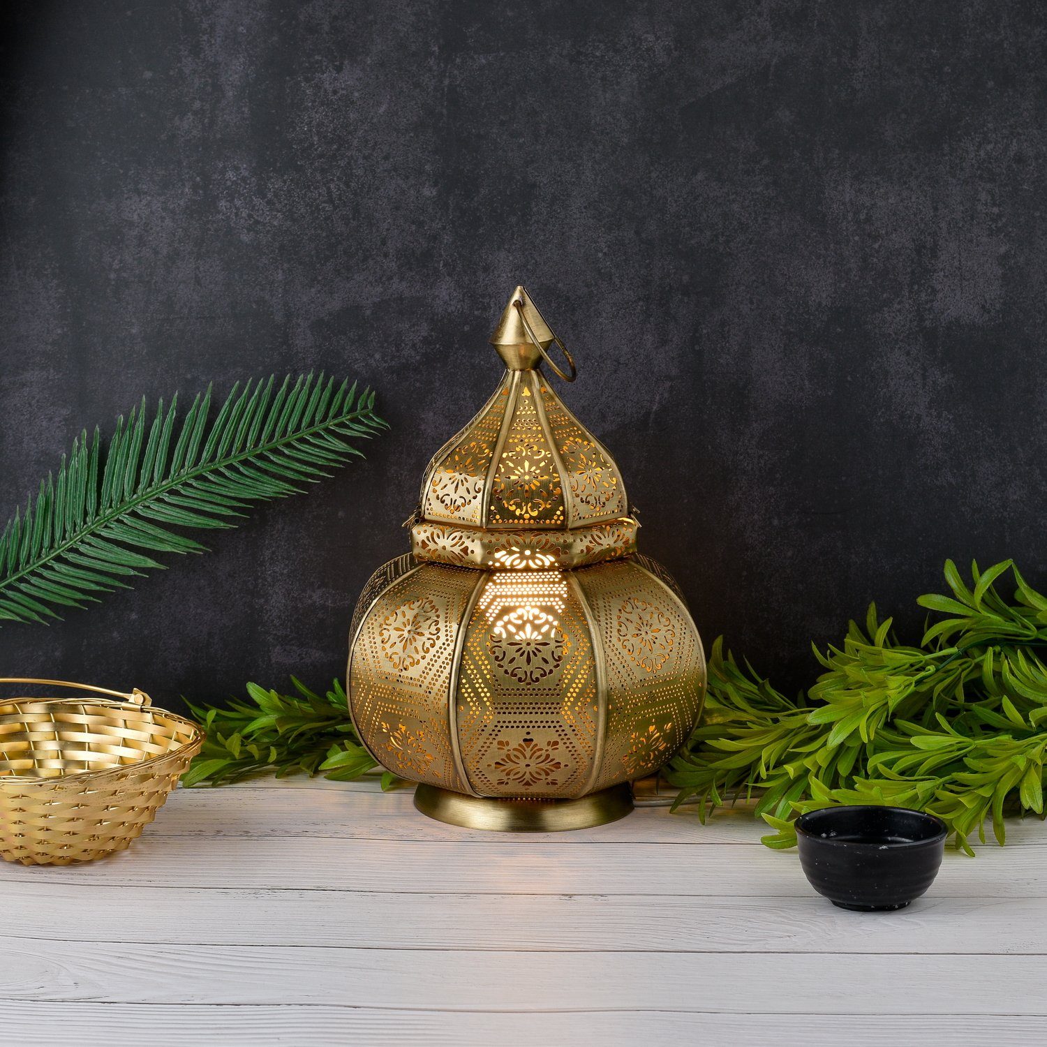 Marrakesch Orient & Mediterran Interior Windlicht Tischlampe Laterne Mahana, Leuchte, Windlicht, Deko (1 St), Handarbeit