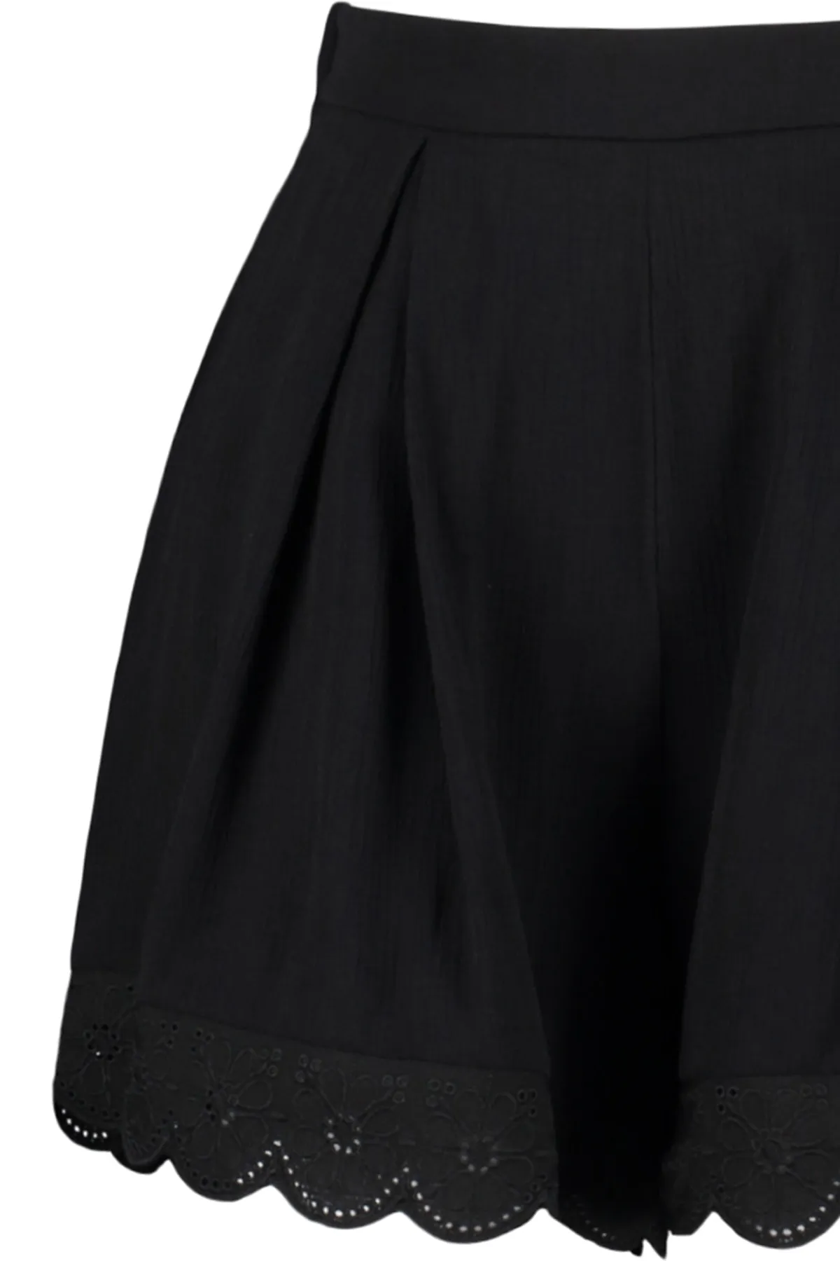 Trendyol Collection  Schwarze Shorts und Bermuda mit gewebtem Brode-Detail TBESS23SR00039