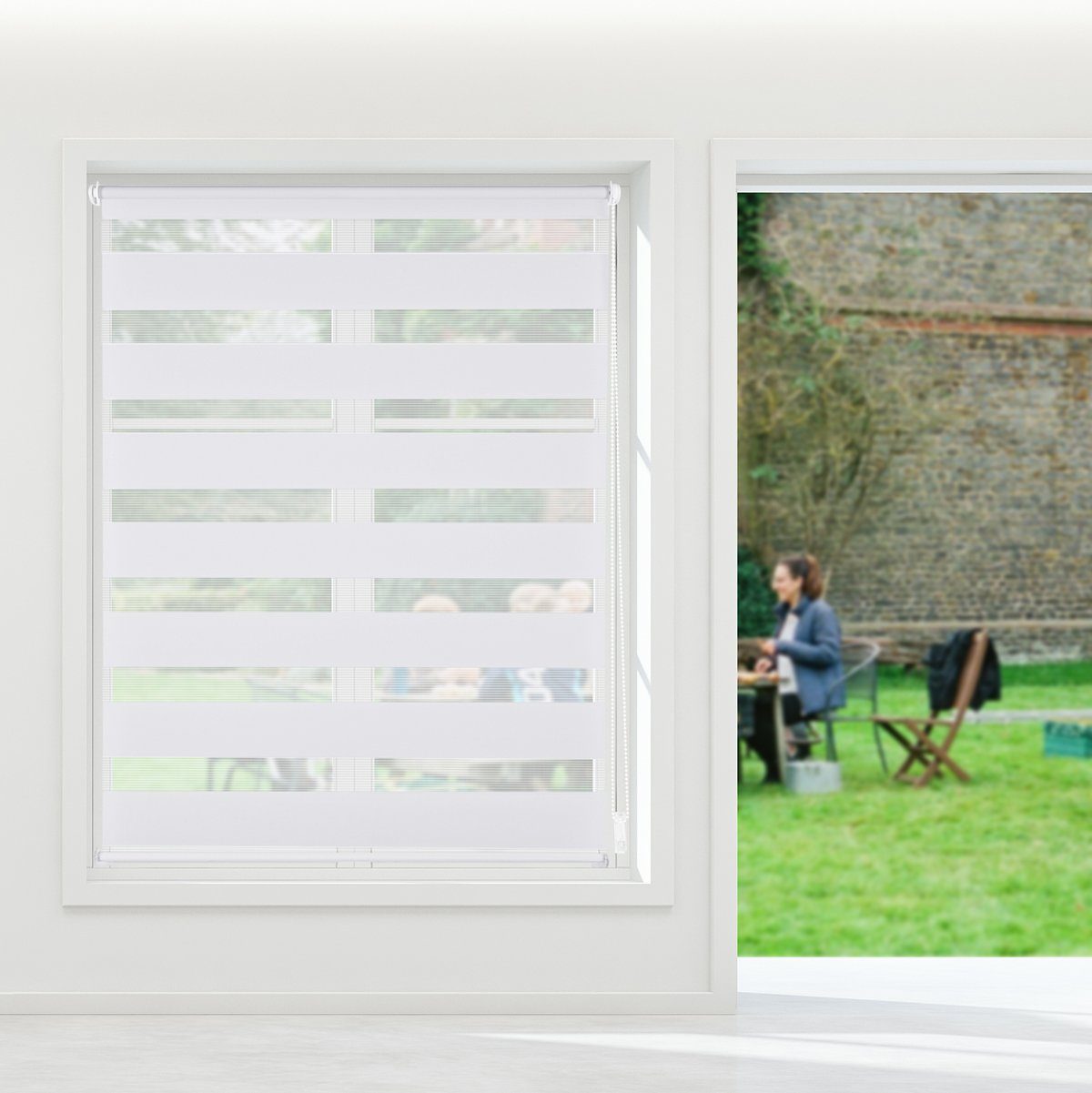 Rollo Doppelrollo Rollos für Fenster ohne Bohren oder mit Bohren, Sekey, Klemmfix