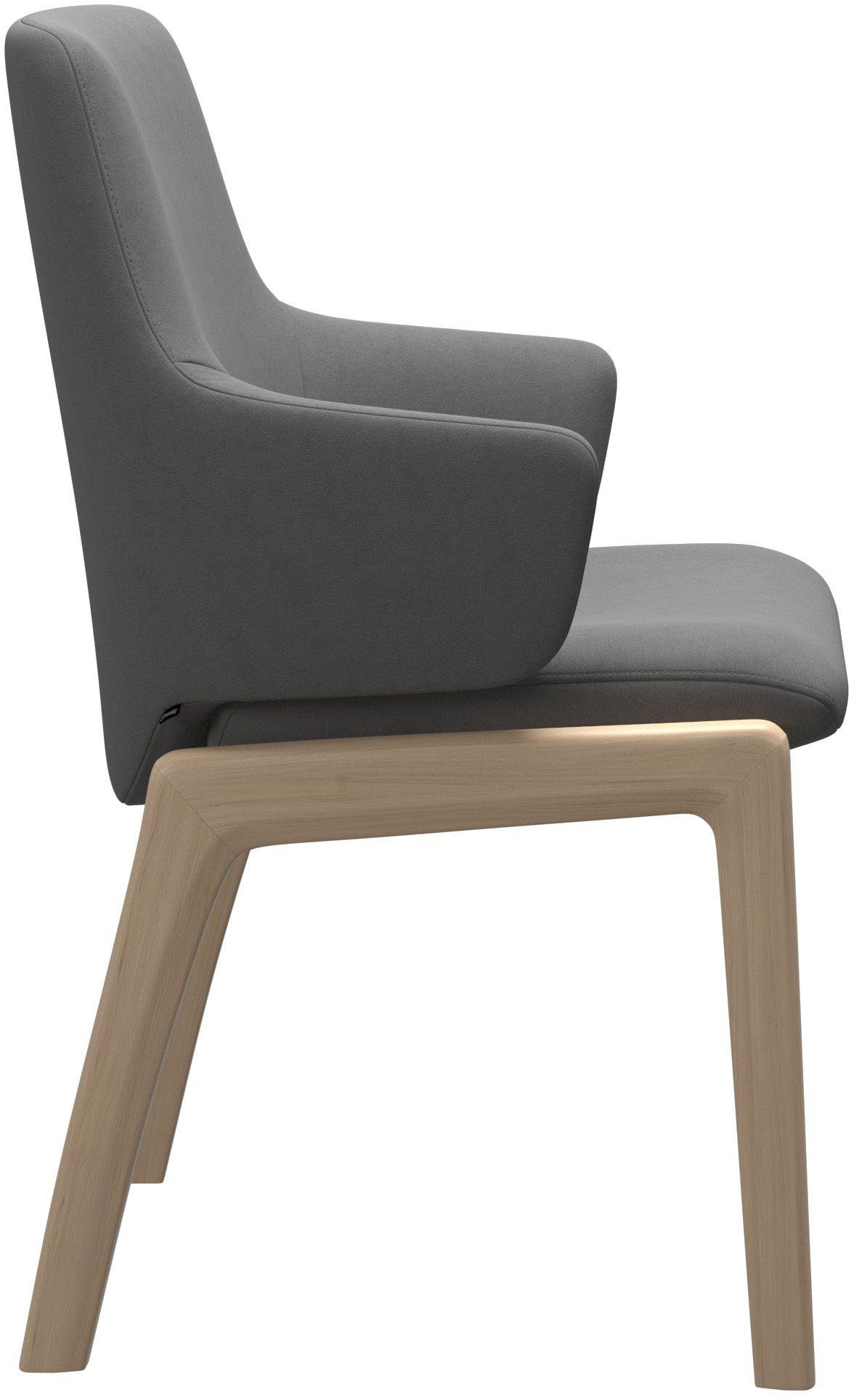 Stressless® Polsterstuhl Laurel, Low Back mit Armlehne, Größe L, mit abgerundeten Beinen in Walnuss