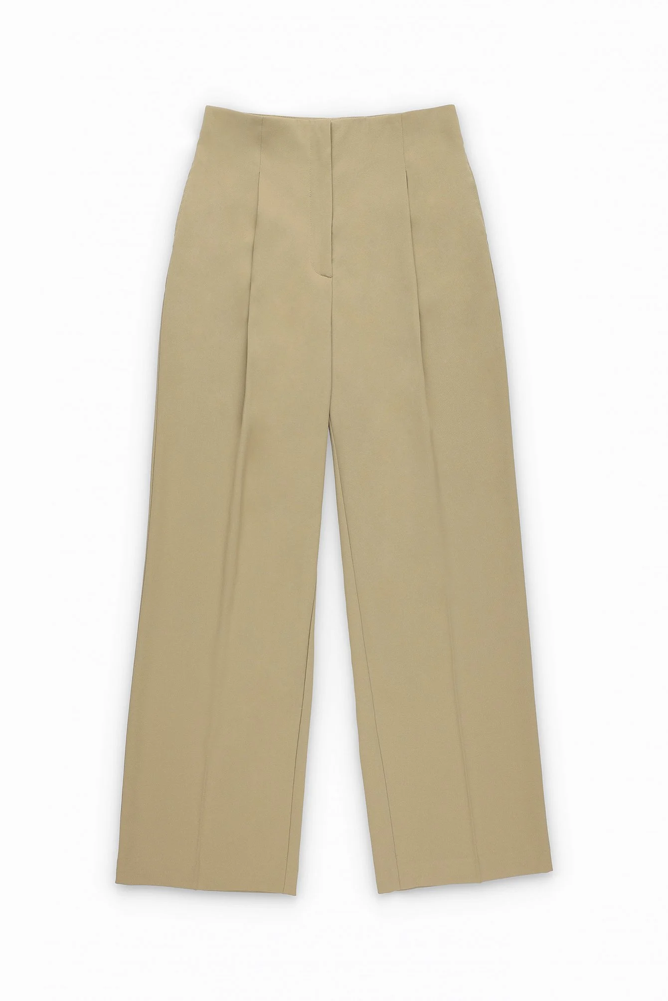 Weite Anzughose mit hoher Taille, ohne Bund