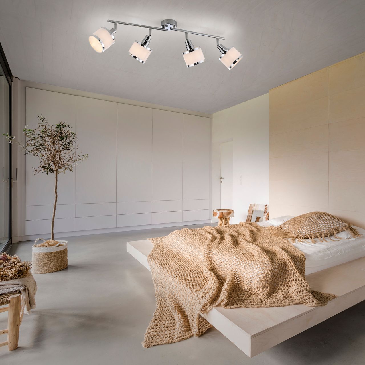 JUST LIGHT LeuchtenDirekt Deckenleuchte ACCOR,  4xE14 max. 25 W, Innenleuchte, IP20, dreh- und schwenkbar