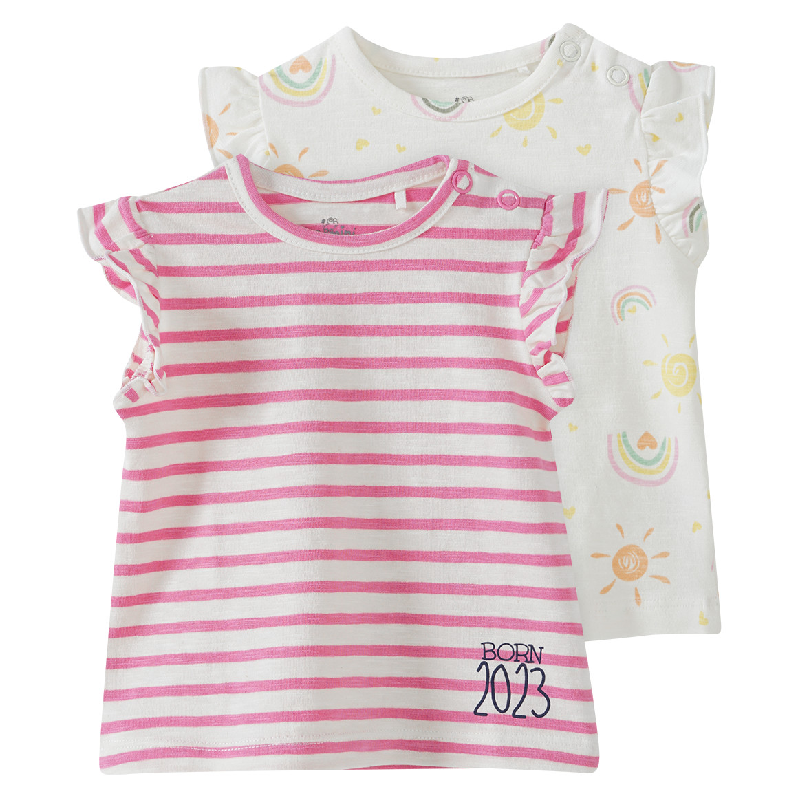 2 Newborn T-Shirts im Muster-Mix