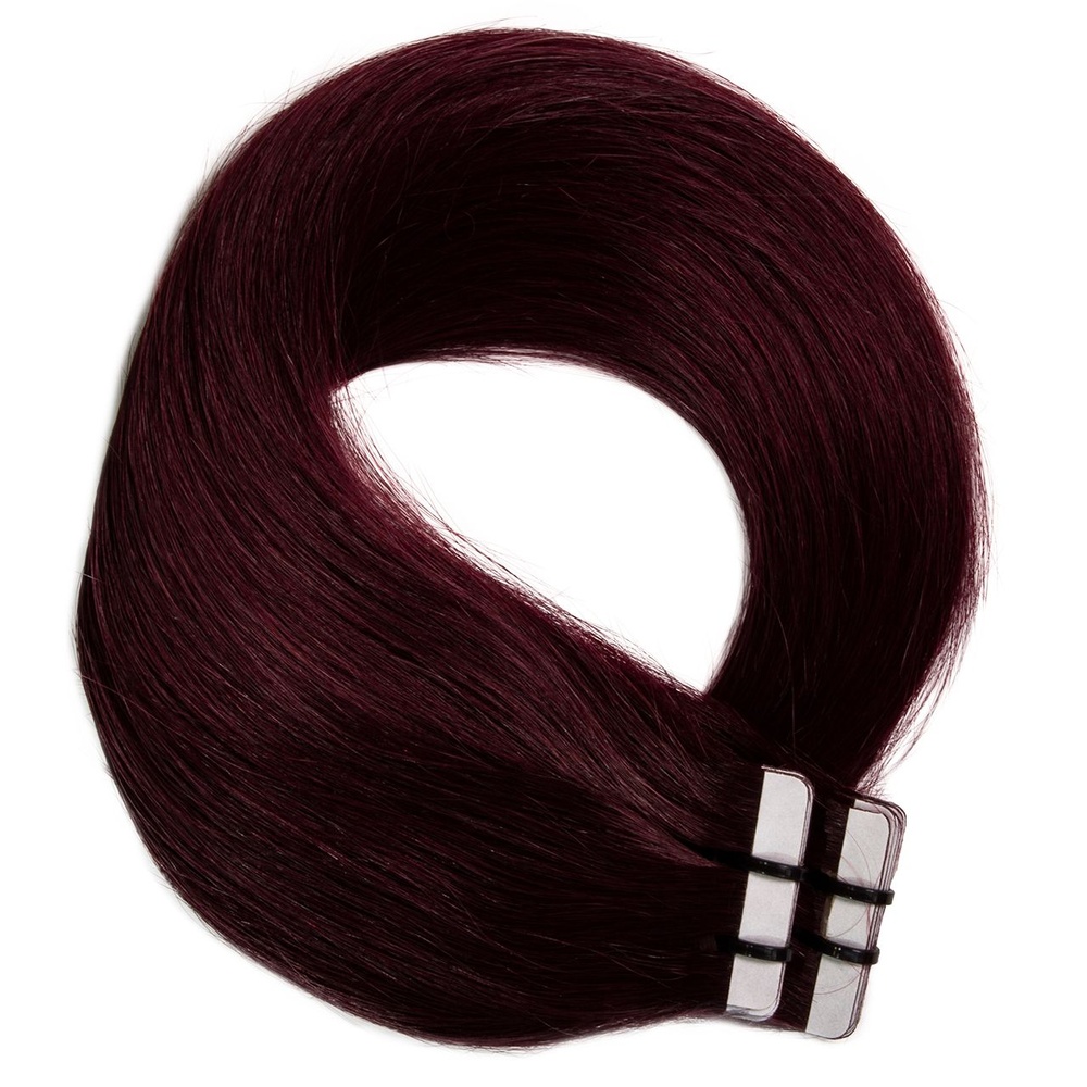 hair2heart Extensions adhésives Premium cheveux naturels #99j Bourgogne extensions