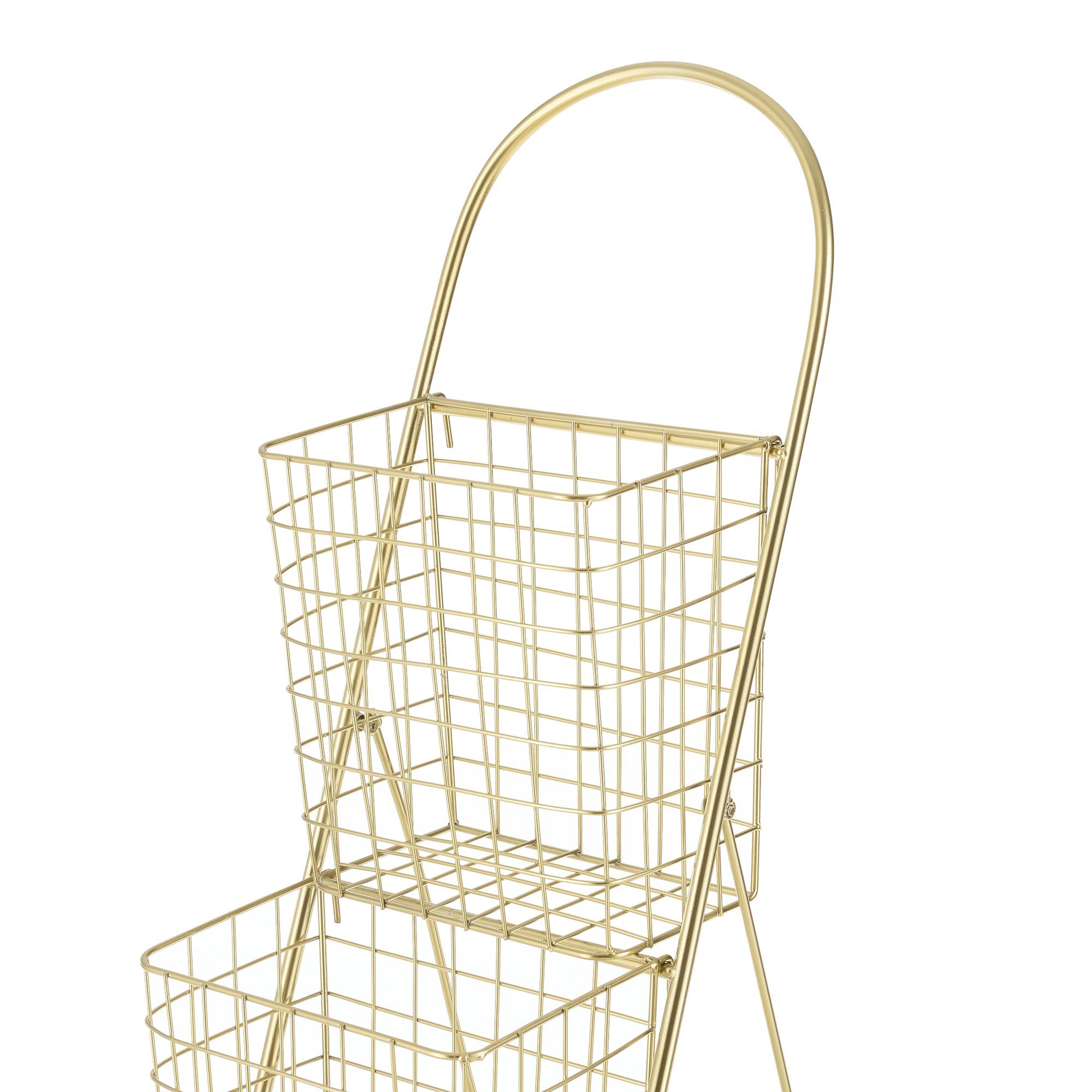 en.casa Dekoleiter, Hensies Leiterregal Metallgestell 106,5 x 26,5 x 55cm Messing