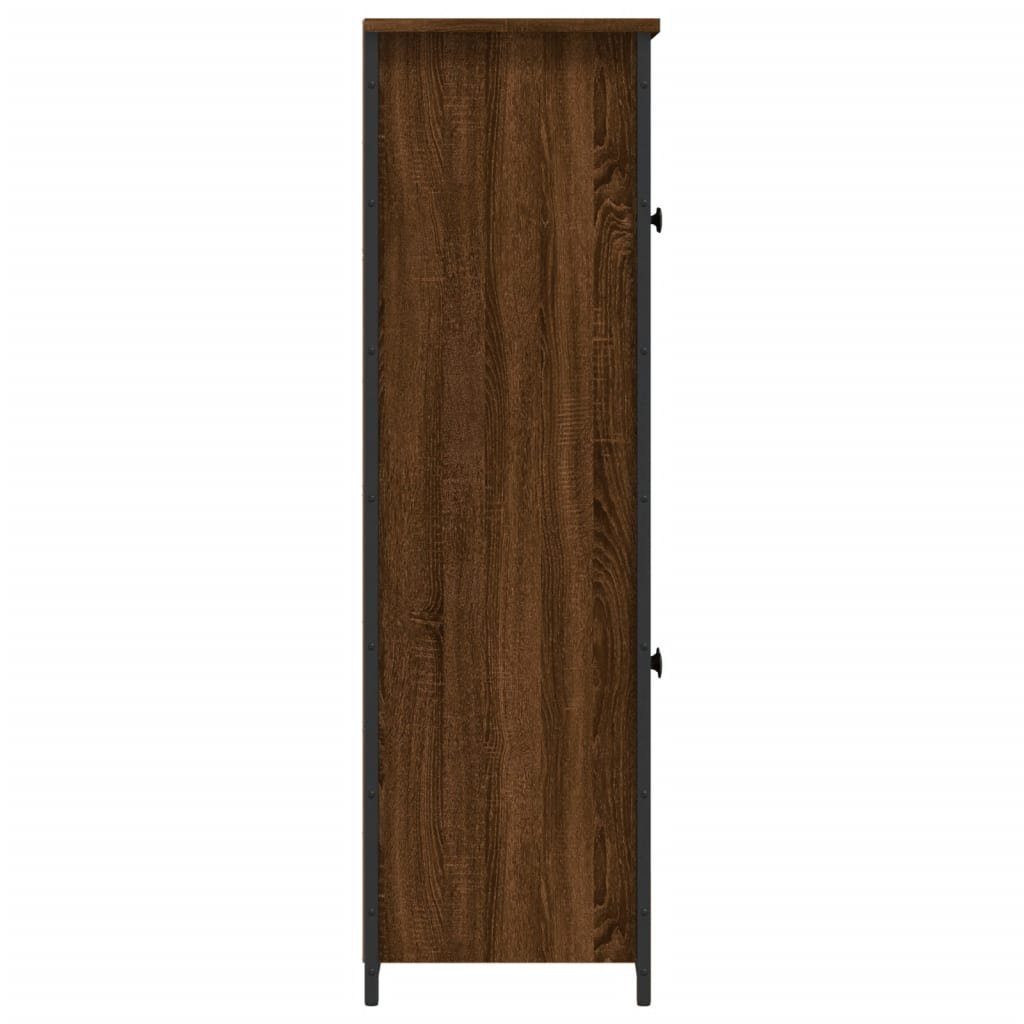 vidaXL Anrichte Highboard Braun Eichen-Optik 62x32x106,5 cm Holzwerkstoff Glas Vitrine