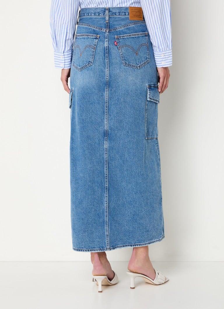 Fustă lungă din denim Levi's cu crăpătură