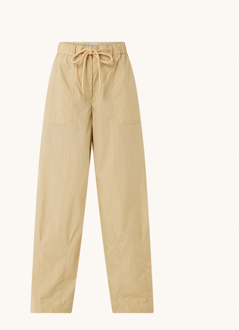 Pantaloni cargo Moncler a vita alta e gamba larga con tasche laterali