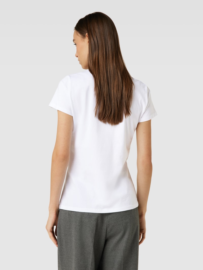 T-Shirt mit Ziersteinbesatz in weiss
