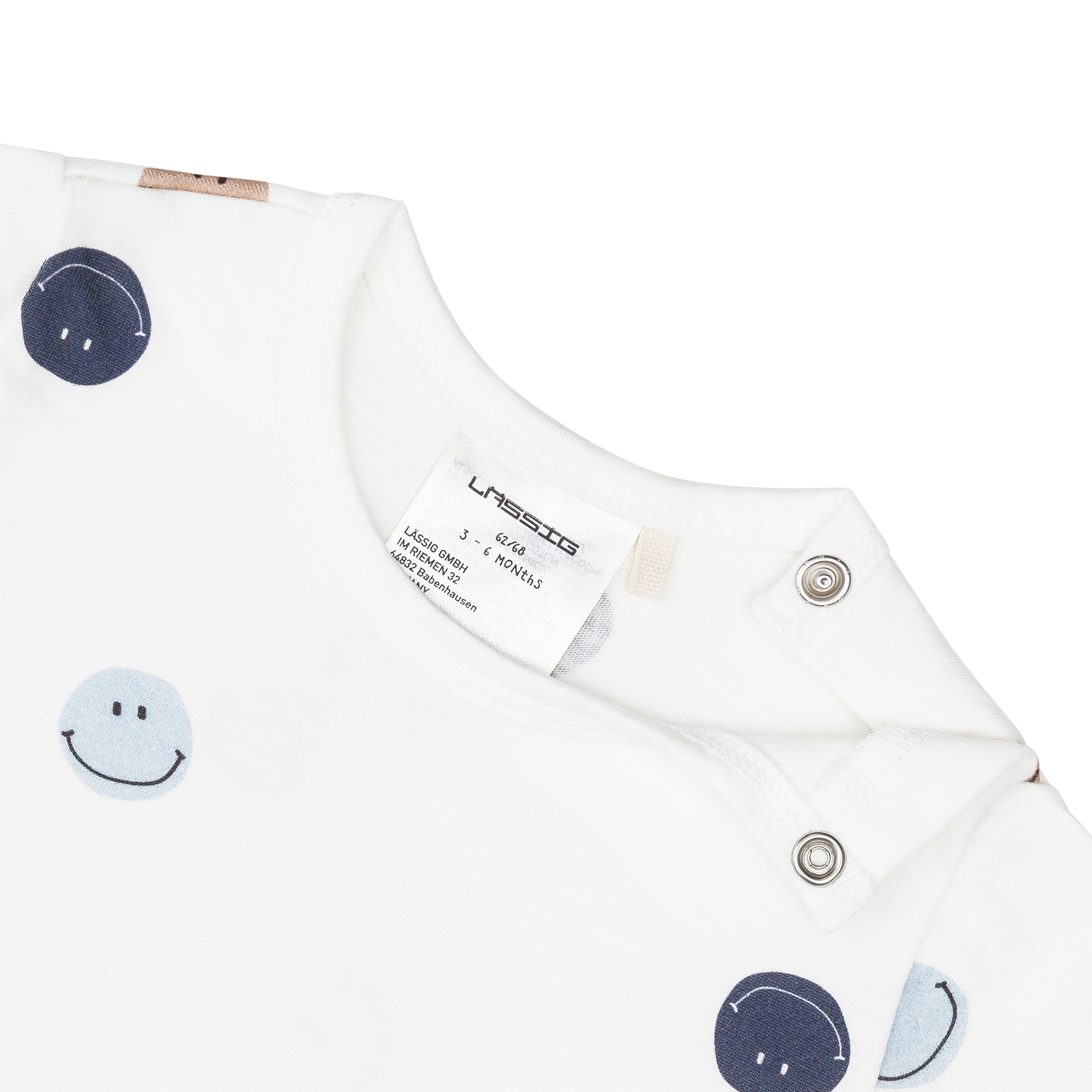 Baby Jumpsuit - Bio Baumwolle, Smile, Milky
