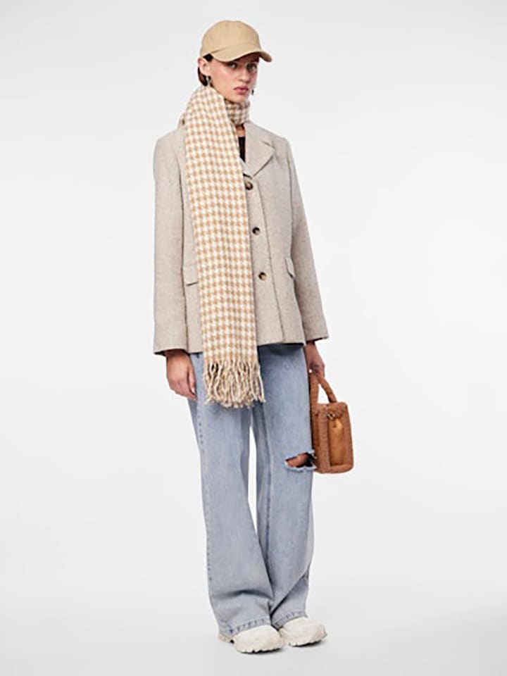 Pieces Schal in Beige/ Weiß - (L)190 x (B)65cm günstig kaufen onesize