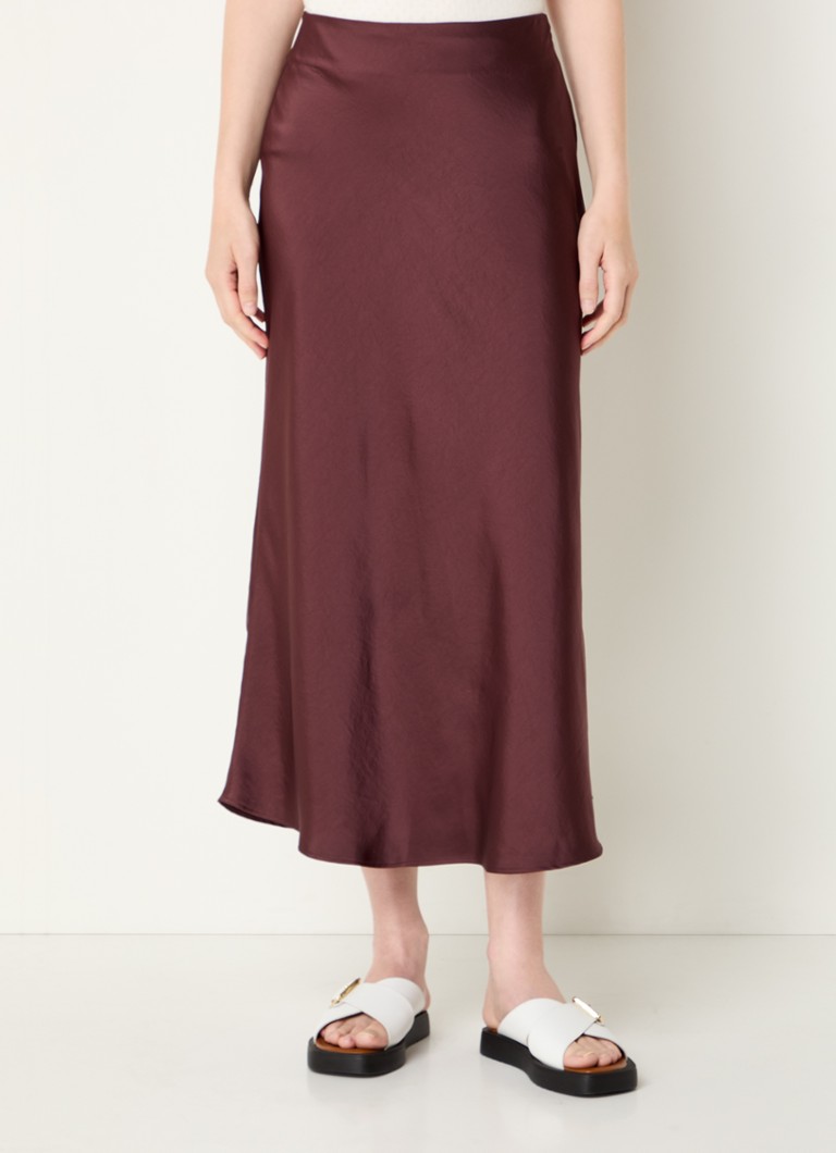 Fustă midi din satin cu talie înaltă Claudie Pierlot Sapine