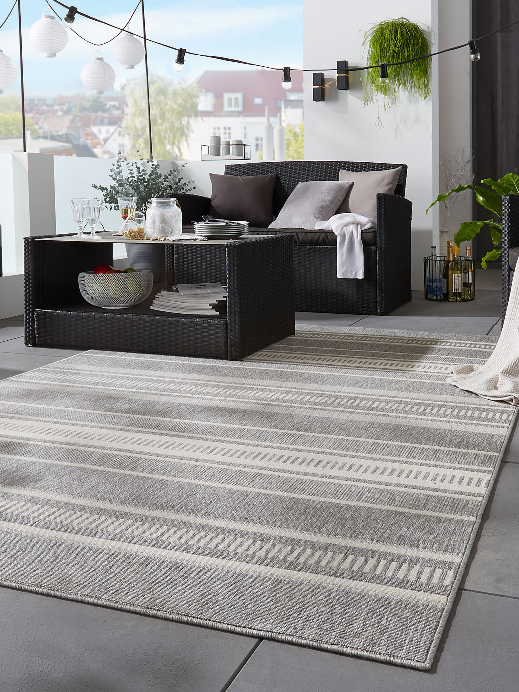 Albany Outdoor-Teppich, Steingrau