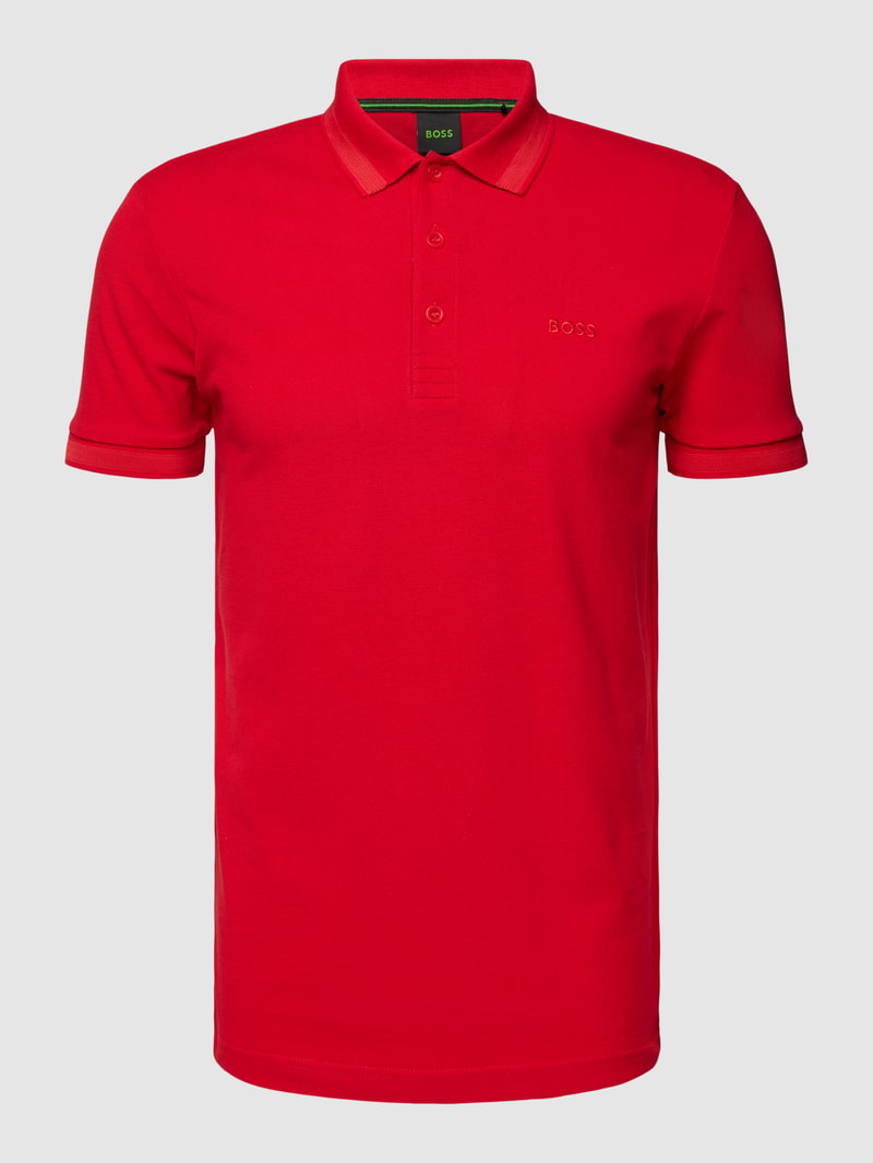 Poloshirt mit Label-Stitching Modell 'PADDY' in rot