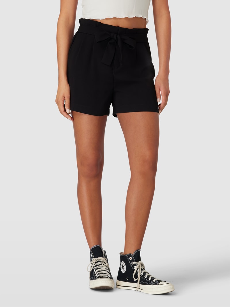 Shorts mit Bindegürtel Modell 'NEW FLORENCE' in schwarz