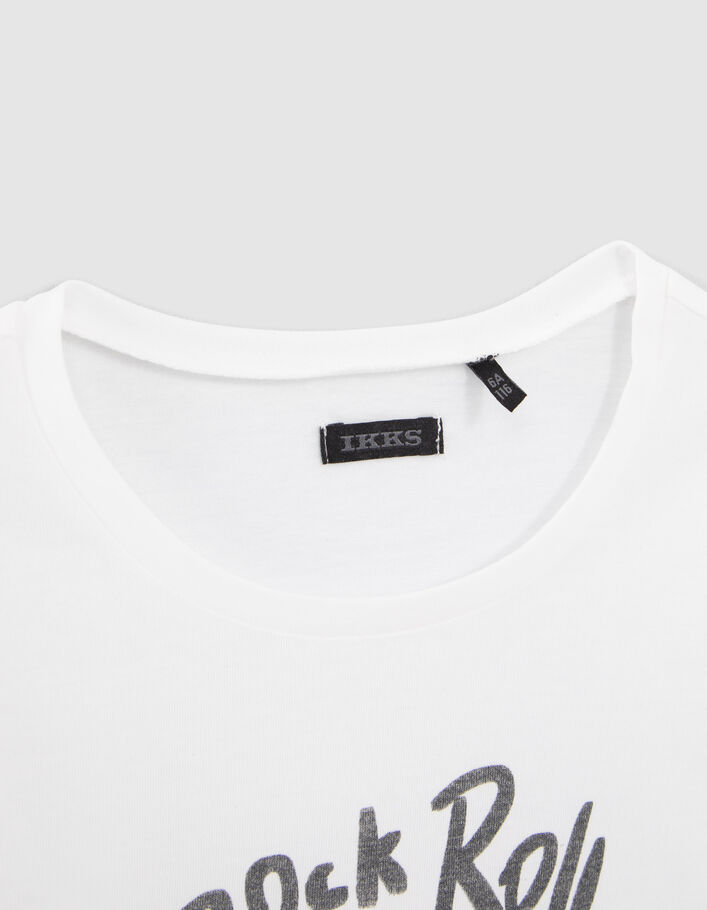 T-shirt blanc cassé coton bio visuel mocassins fille