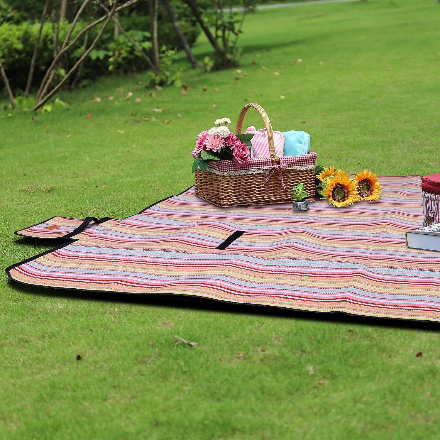 Picknickdecke Picknickdecke 200 x 200cm Wasserdicht für Draußen, Sekey, aus DREI Schichten 200 x 200cm, mit tragbarem Griff