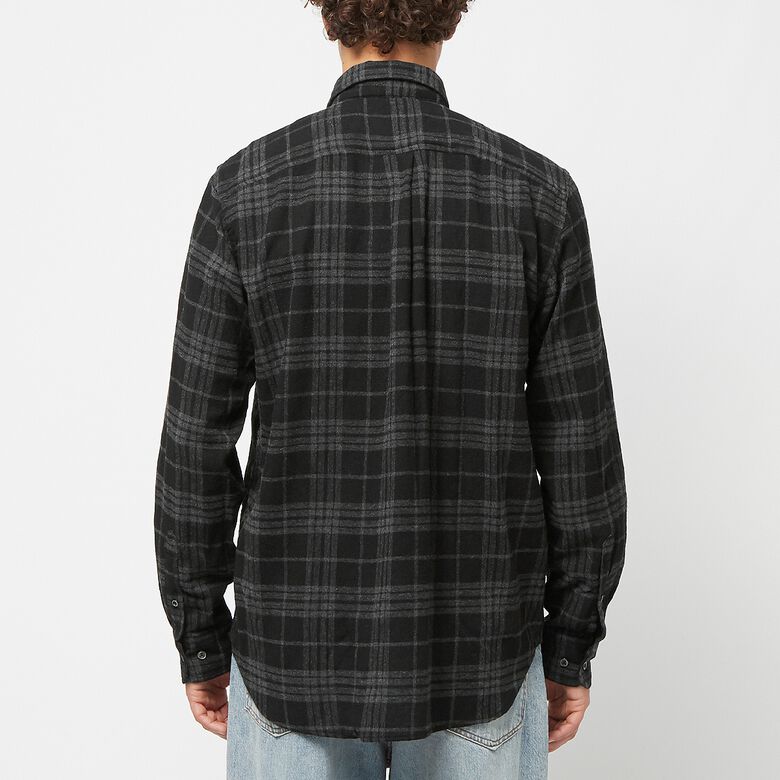 Norse Projects Algot Relaxed Wool Check Shirt charcoal melange