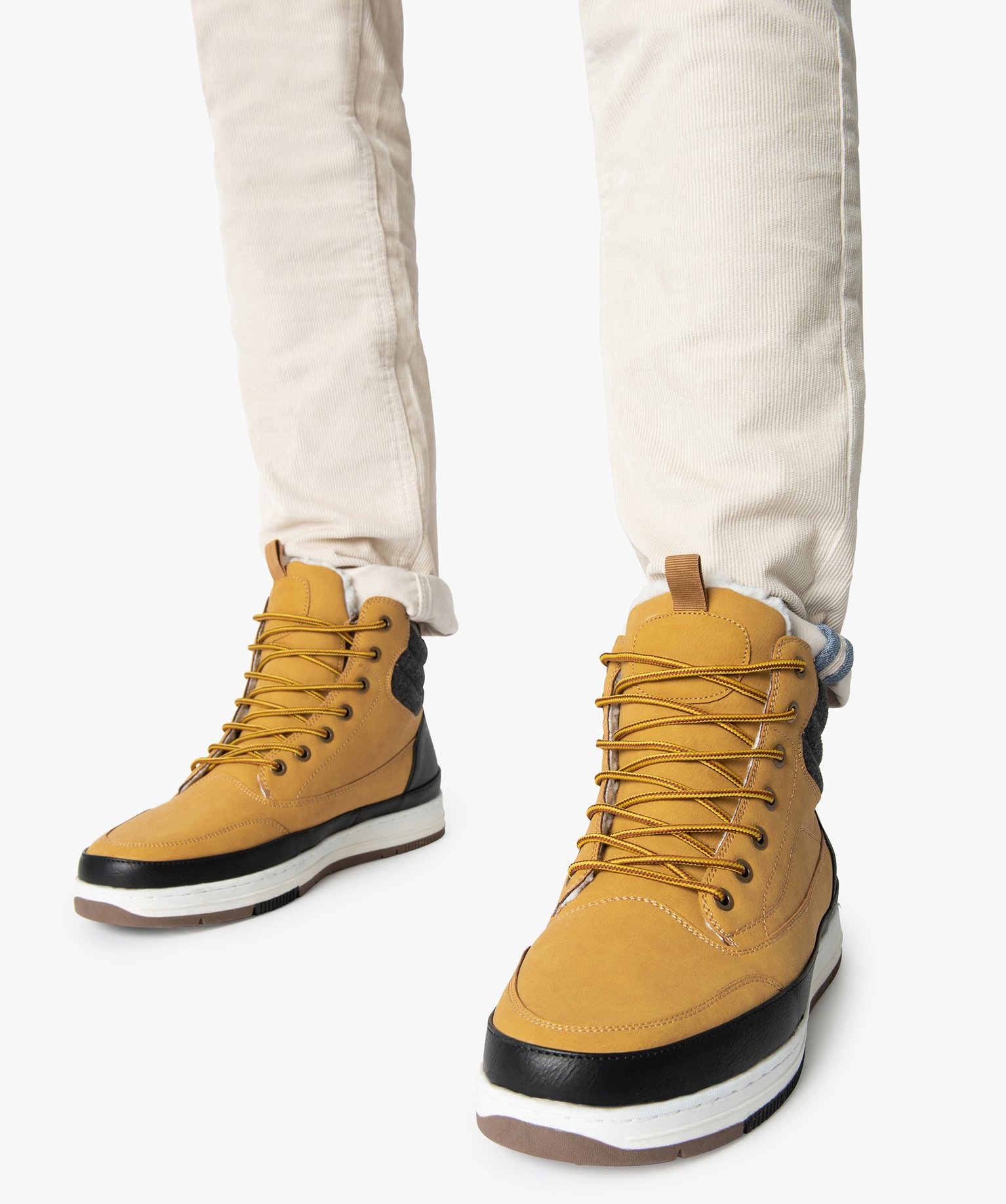 Boots homme à col rembourré et semelle renforcée camel | GEMO