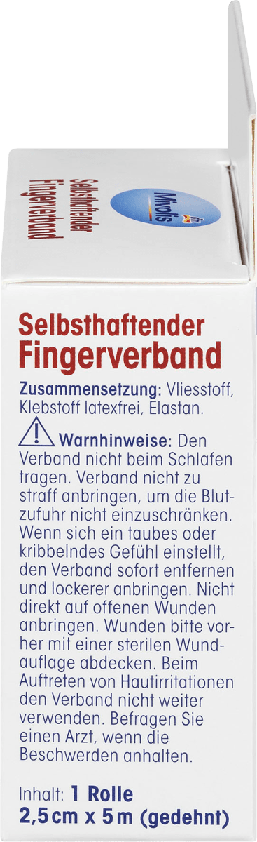 Selbsthaftender Fingerverband, 2,5 cm x 5 m (gedehnt), 1 Rolle, 5 m