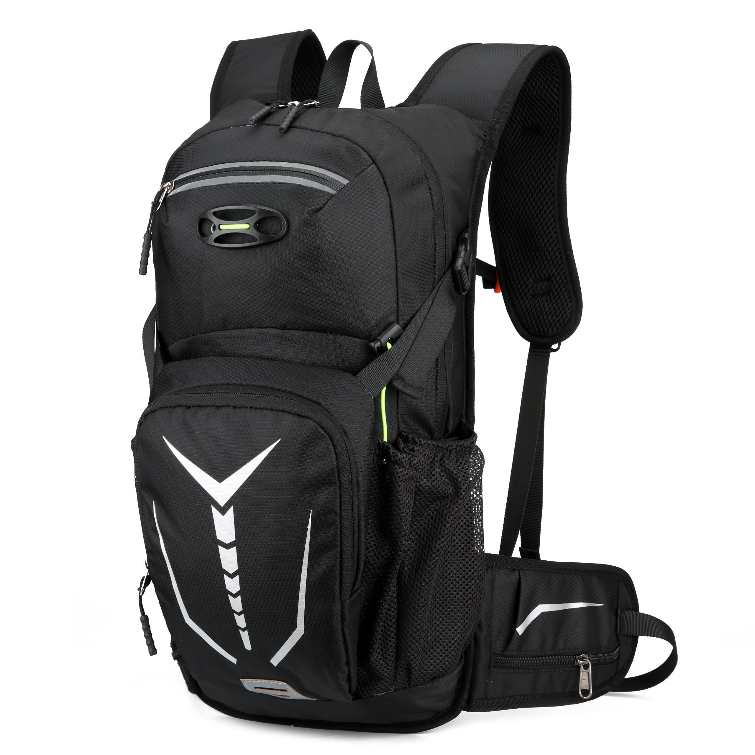 RAIKOU Fahrradrucksack 18L Reflexstreifen Helmabdeckung Trinkrucksack Wasserdicht, Radsport Hydration