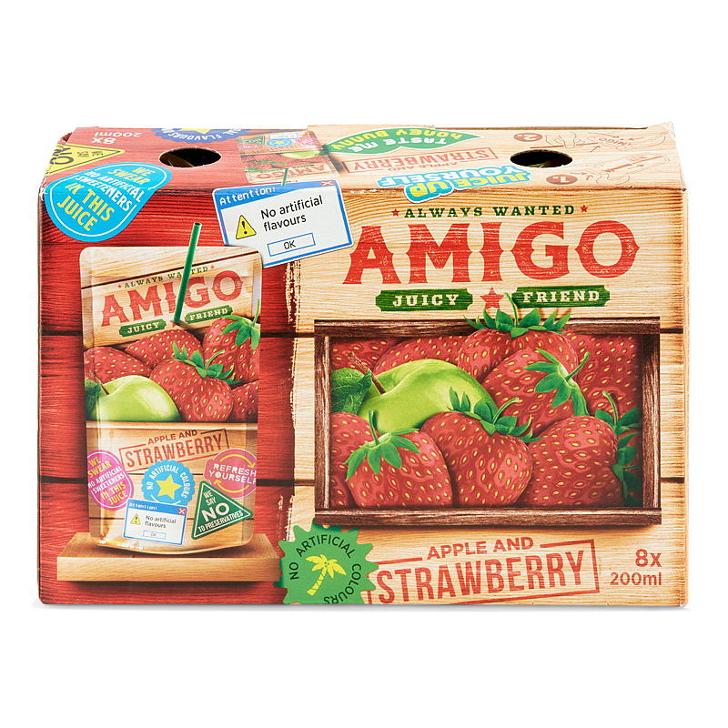 Amigo Fruktdrikk 8x200 ml Amigo jordbær