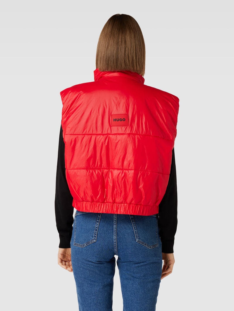 Cropped Weste mit Stehkragen Modell 'FELERE' in rot