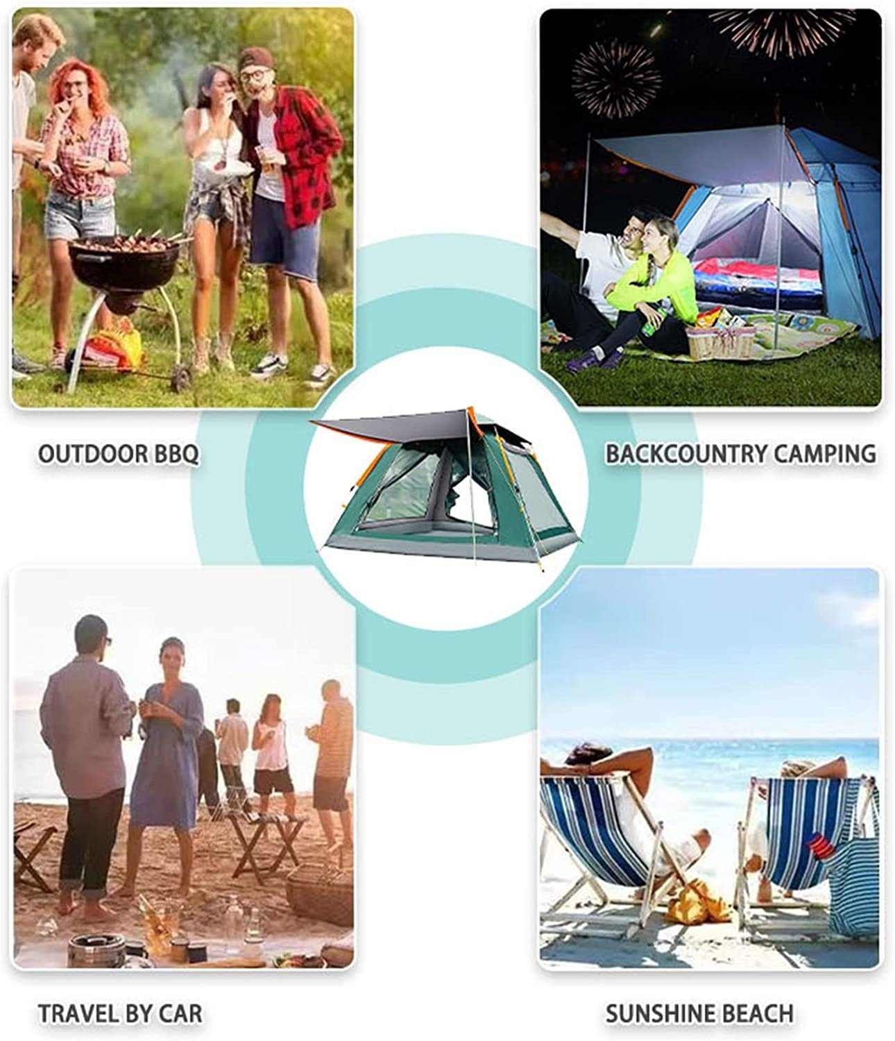 DOPWii Biwakzelt Wurfzelt,Camping Zelt,Pop Up Zelt,Wasserdicht,Abnehmbar, Personen: 3