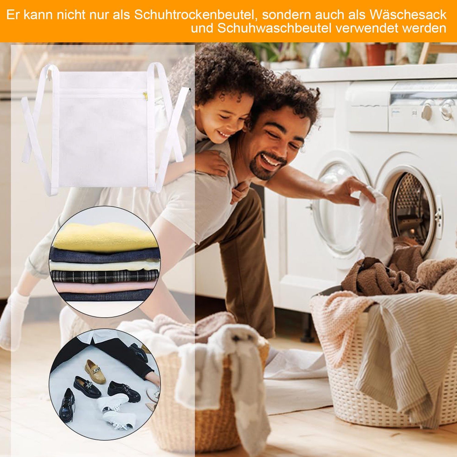 Daisred Wäschesäckchen 2 Stück Sneaker Wäschenetz Für TrocknerWaschmaschine,(2-St)