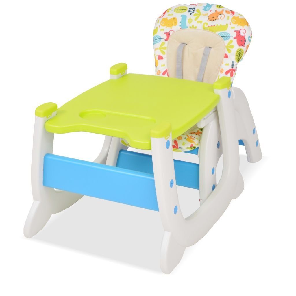 vidaXL Kombihochstuhl Babystuhl Hochstuhl Babysitz Kinderstuhl umbaubar mit Essbrett Blau un
