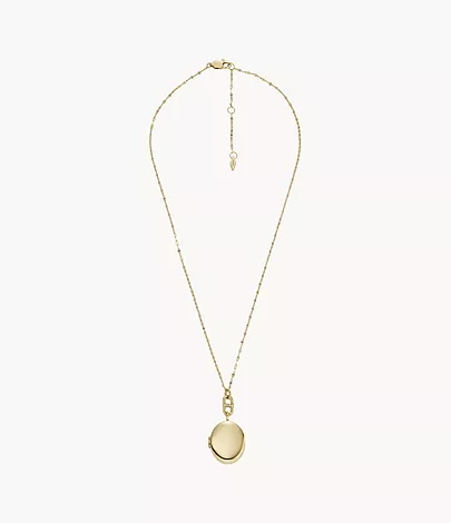Fossil Kette Heritage Locket Collection Edelstahl goldfarben