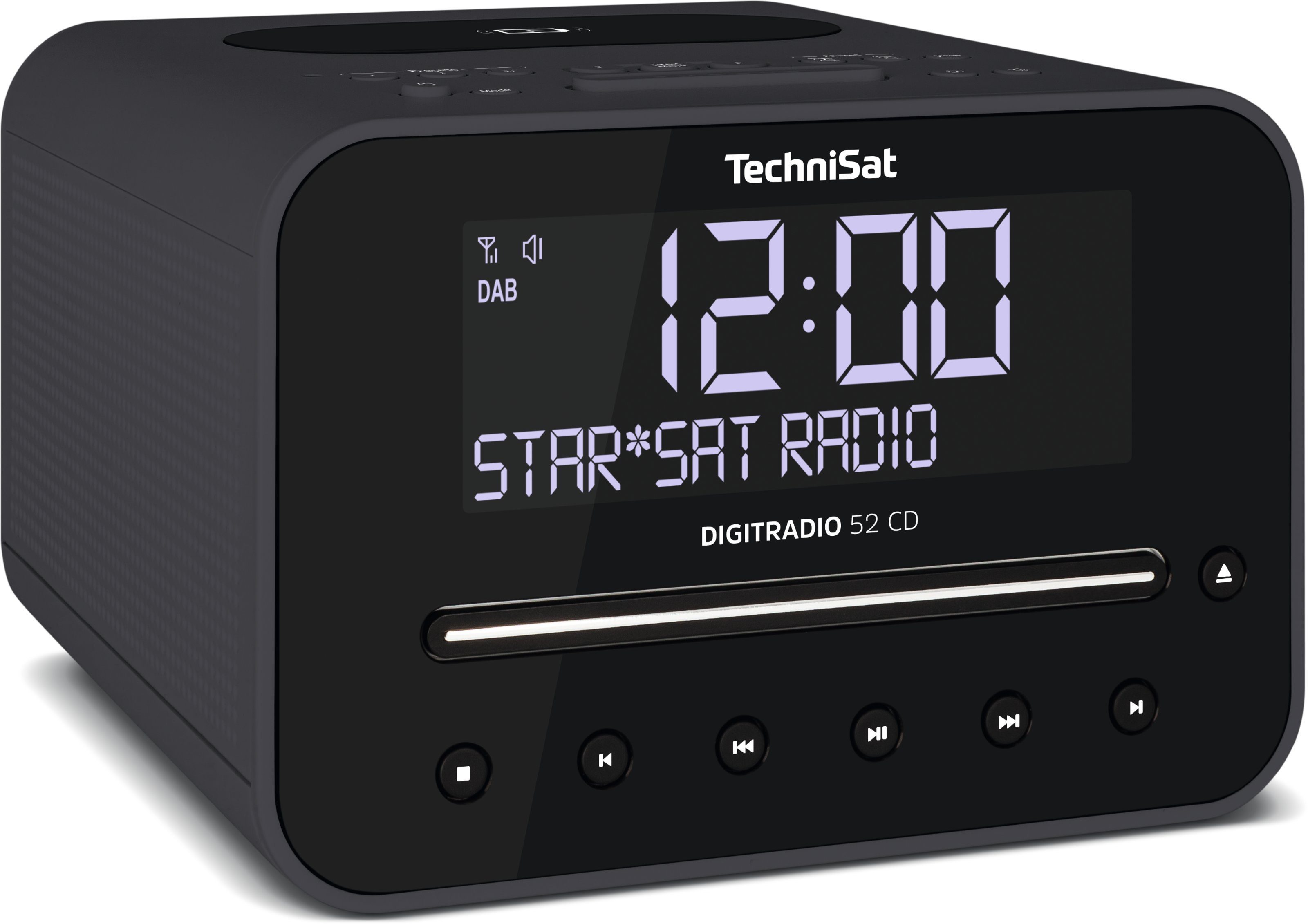 TechniSat Radiowecker DIGITRADIO 52 CD DAB+/UKW, CD-Player, Bluetooth, Wireless Charging
