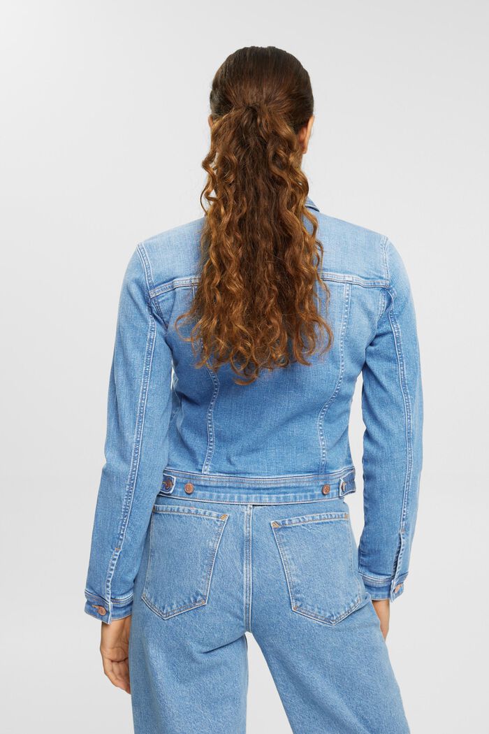 Jeansjacke im Used-Look, Organic Cotton