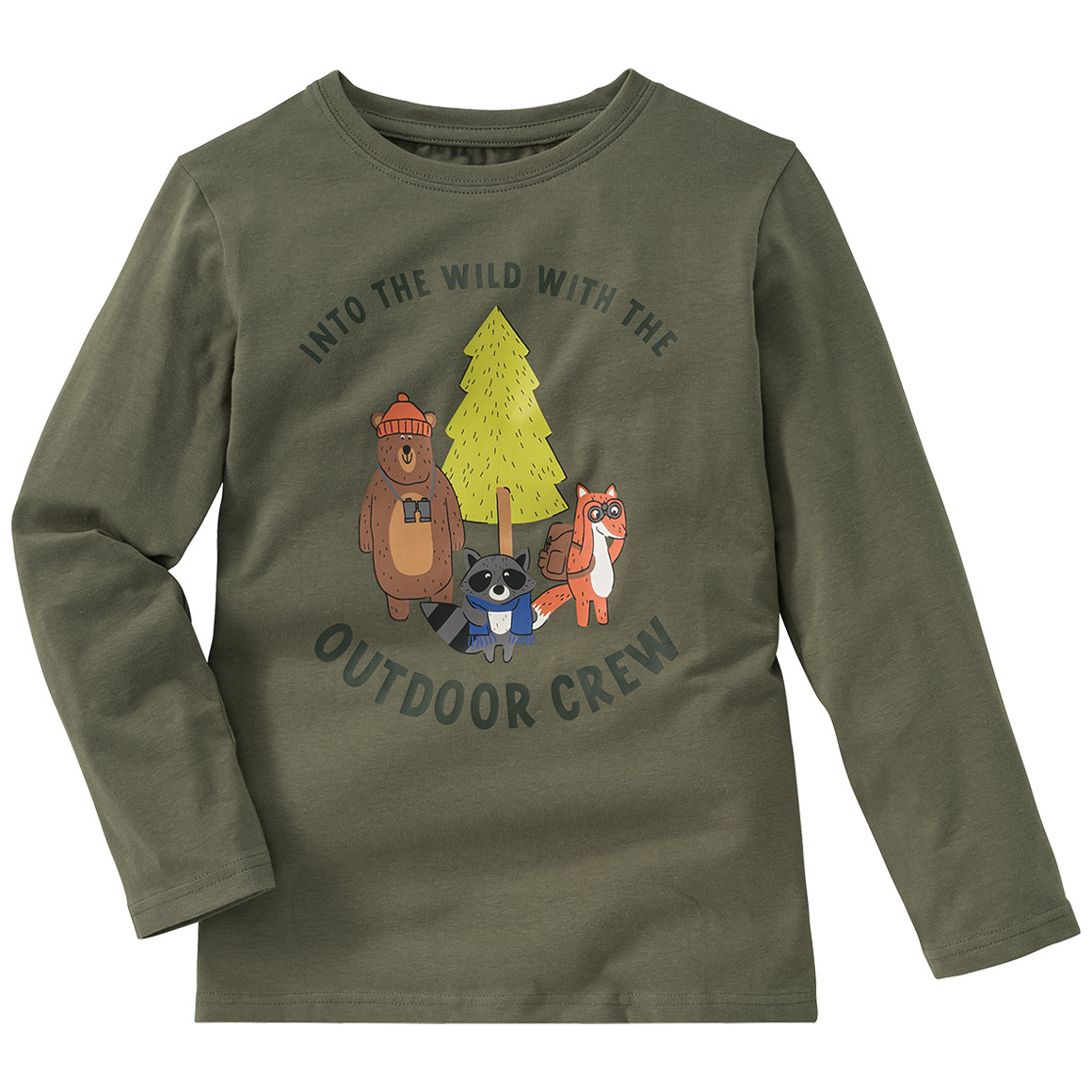 Kinder Langarmshirt mit Waldtier-Print