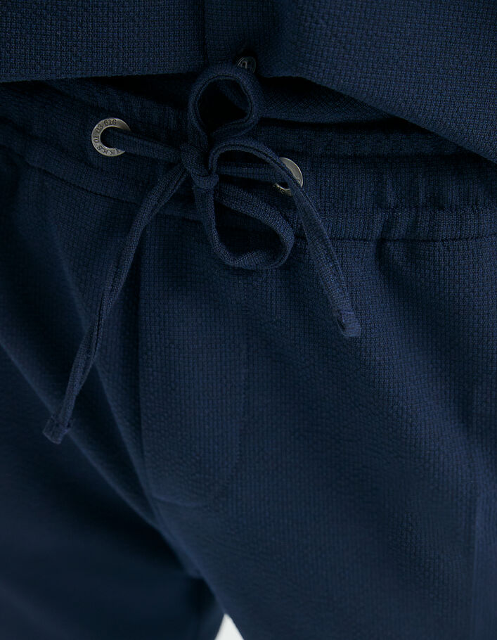 Jogpant marine en seersucker Homme