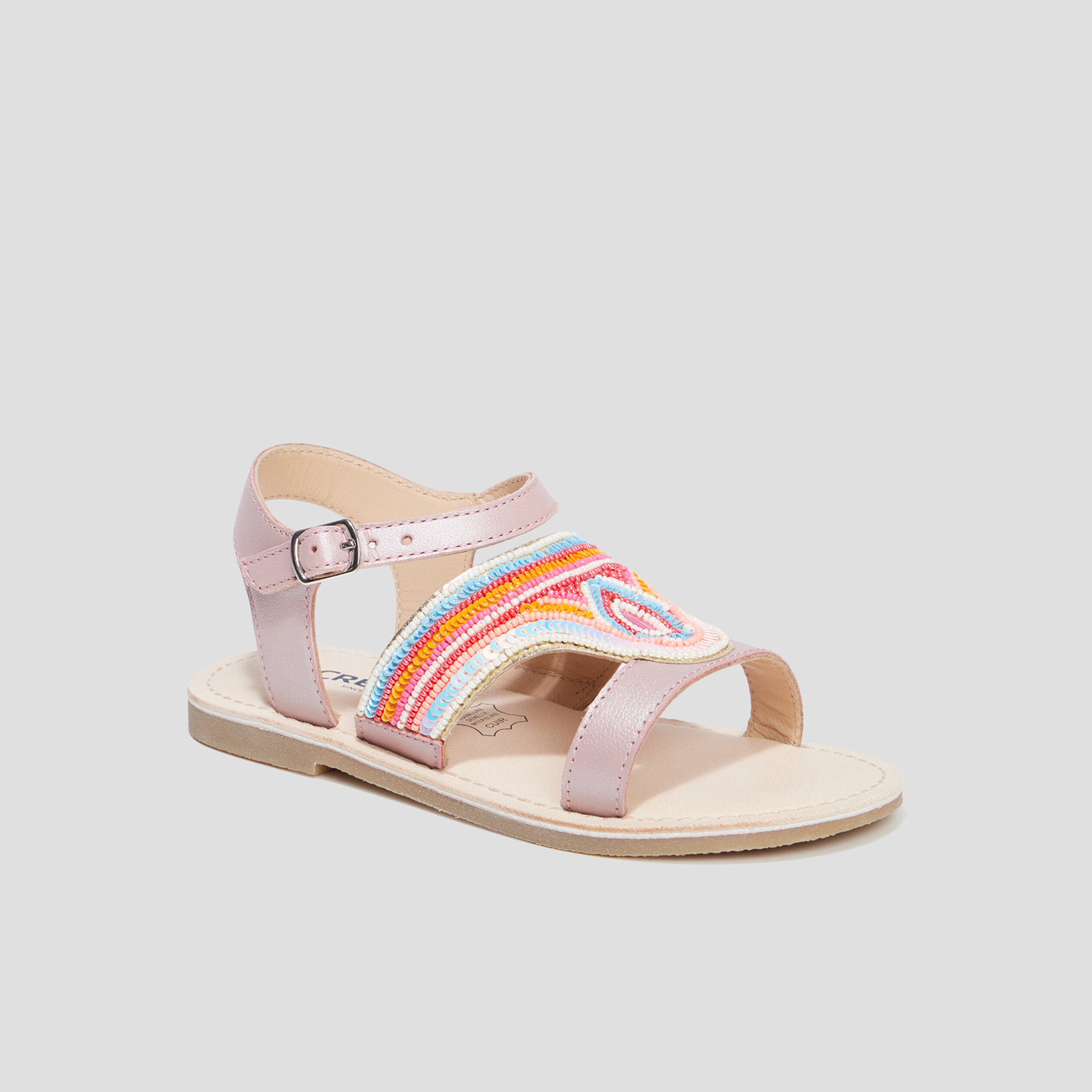 Sandales avec perles Creeks rose fille | La Halle