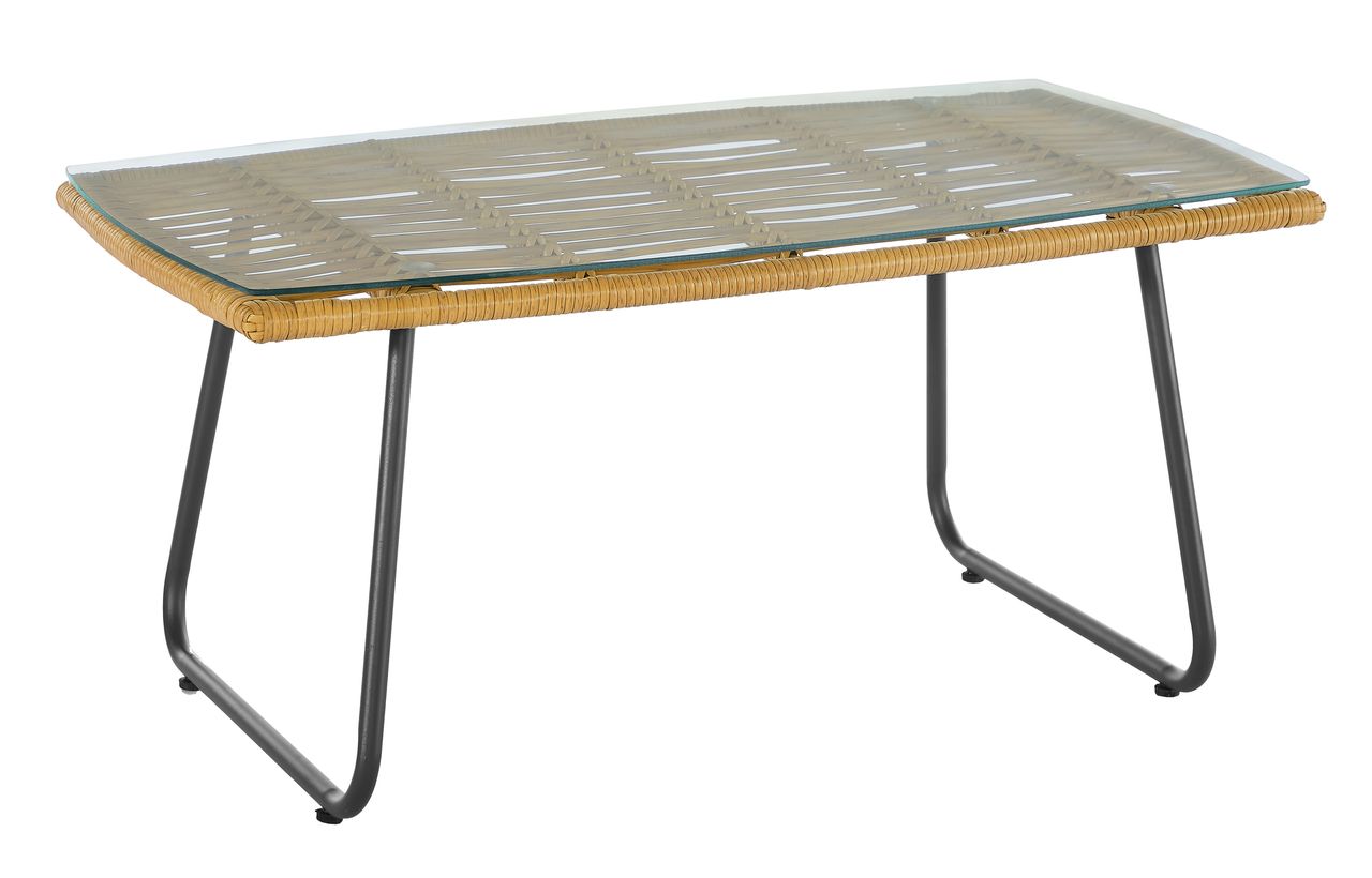 Happy Home Happy Home Lounge-Set 4tlg. HGS45-GRA helles Rattan mit Sitzkissen in grau