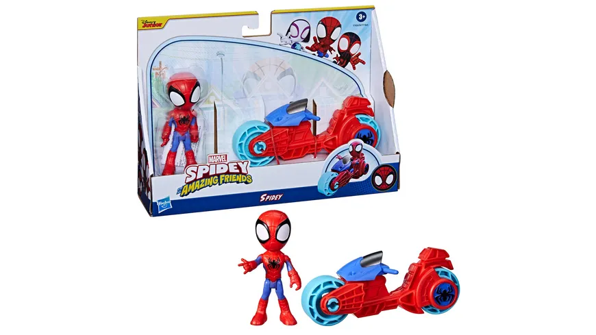 Hasbro - Marvel Spidey and His Amazing Friends Figuren mit Motorrädern, 1 Stück, sortiert