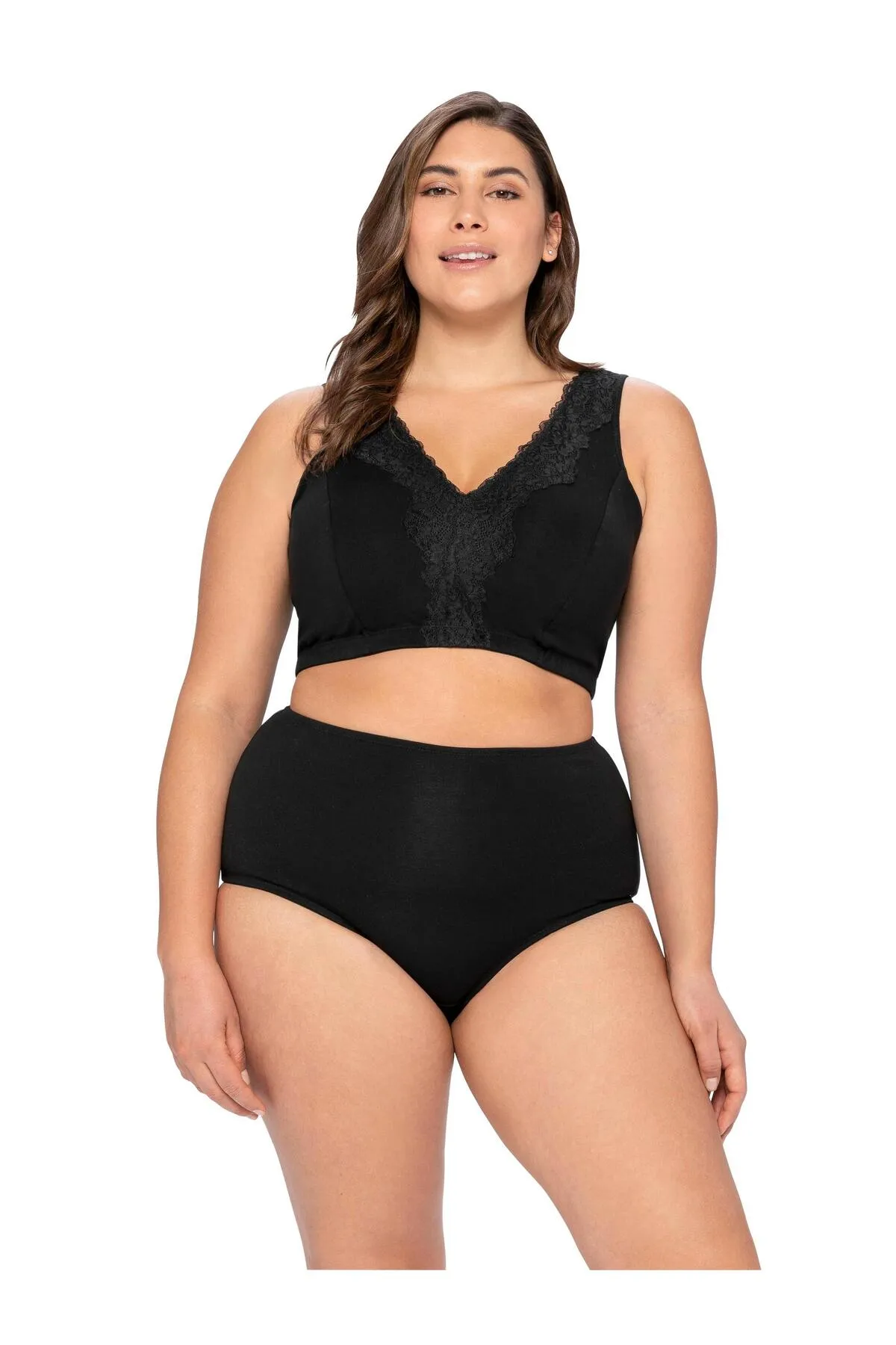 Sheego  Große Größen BH ohne Bügel in Bustier-Form, mit Spitzenborte