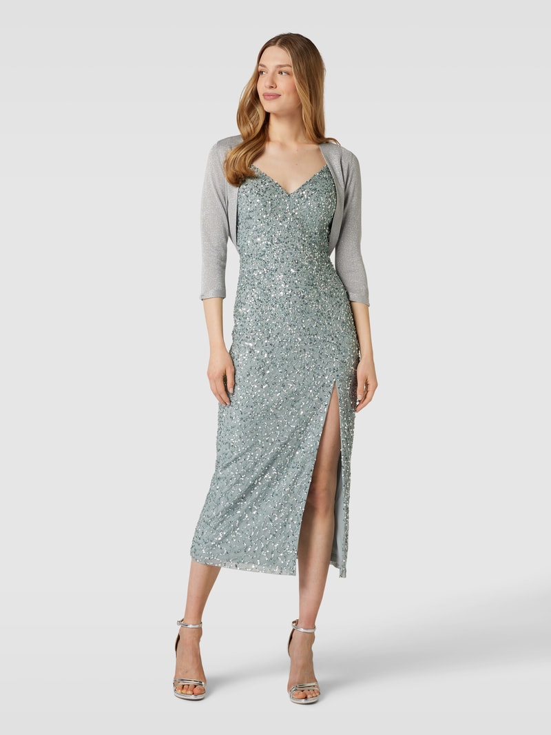 Bolero mit Strukturmuster in silber meliert