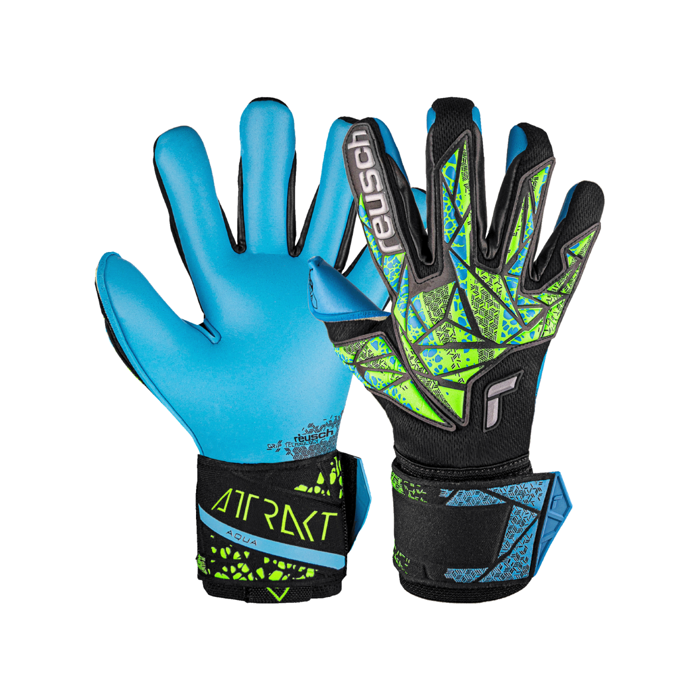 Reusch Attrakt Aqua TW-Handschuhe Schwarz Grün Blau F7410