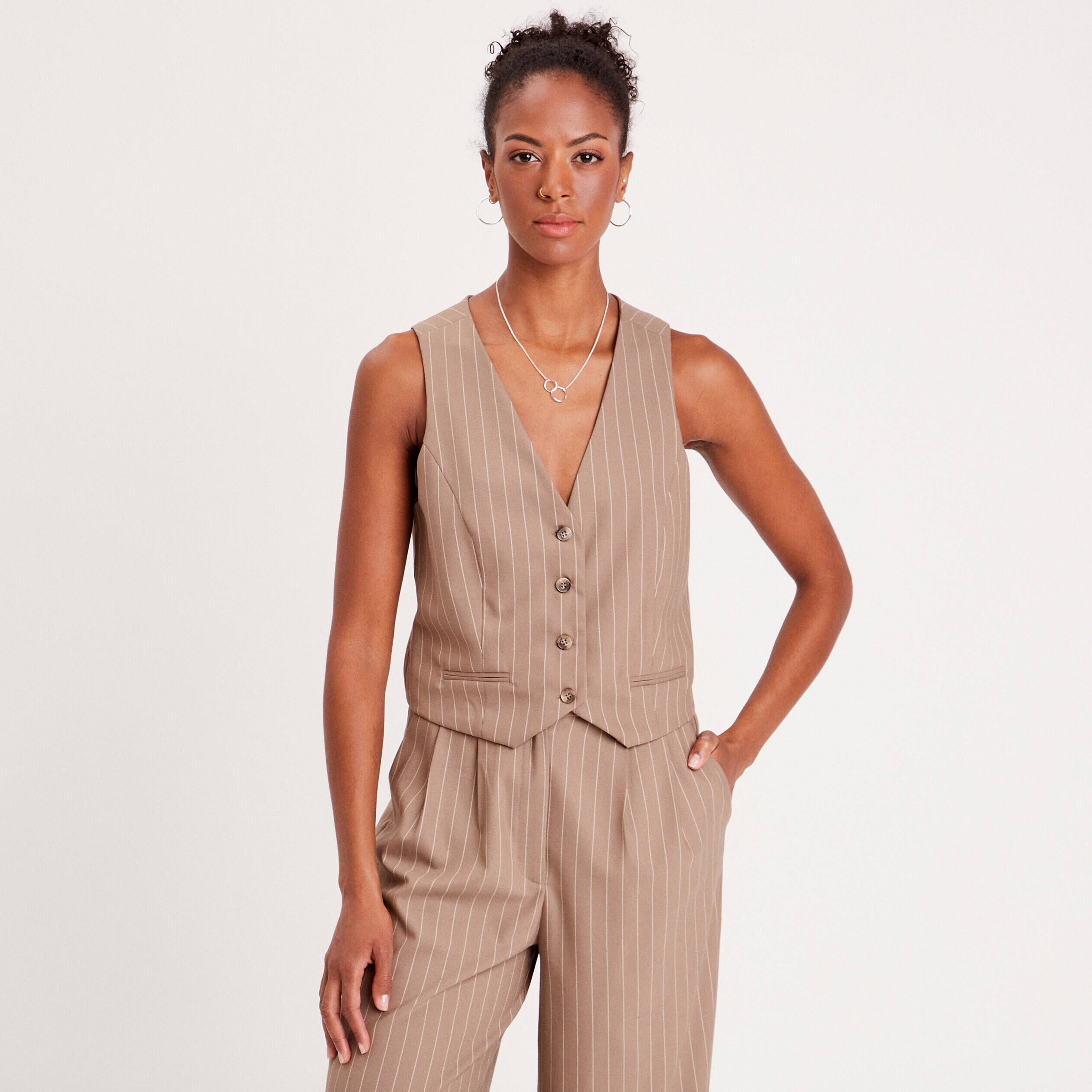 Veston sans manches beige femme | Cache Cache