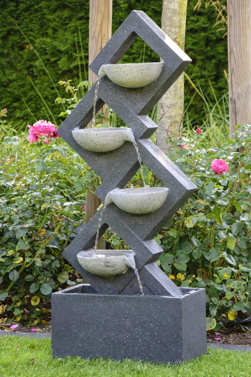 dobar Großer Design-Gartenbrunnen mit 4 Wasserschalen