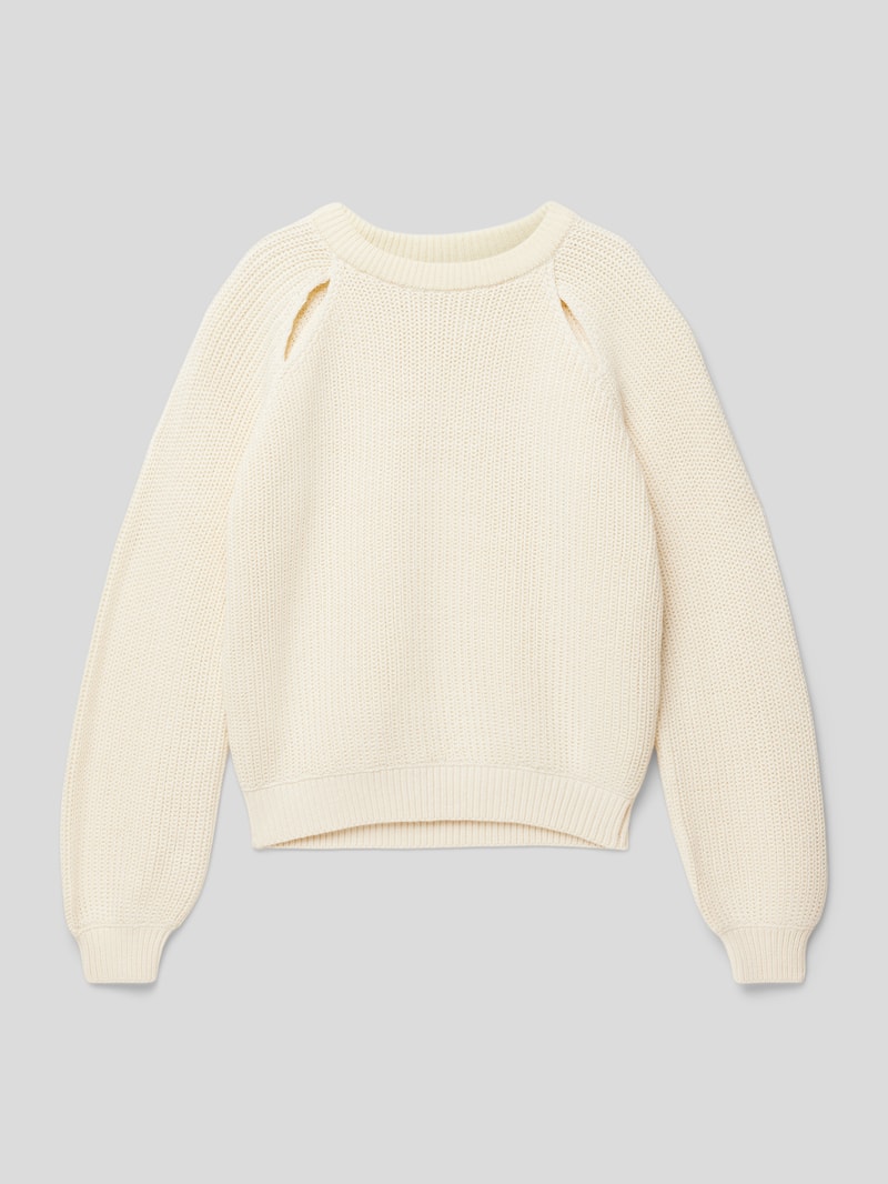 Strickpullover mit Cut Out in ecru