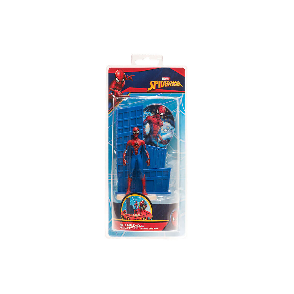 Tortendeko Set Spiderman mit Figur, Haus und Kerze zum Geburtstag