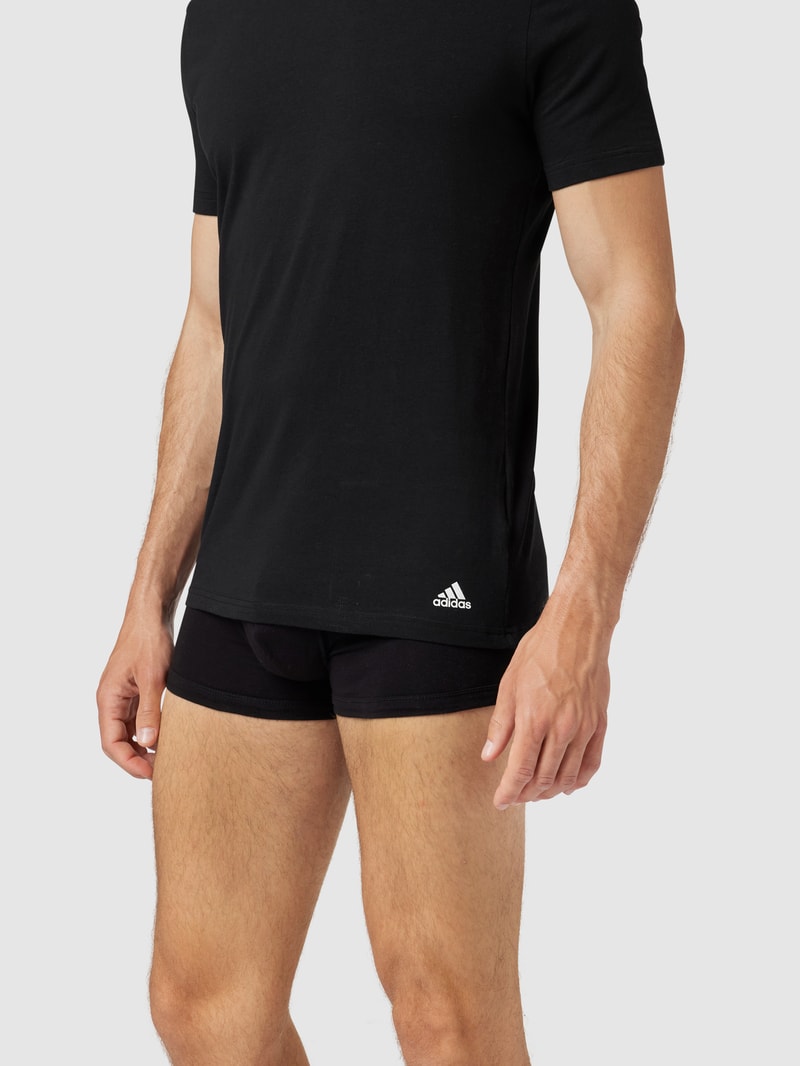 T-Shirt mit Label-Print im 2er-Pack in schwarz