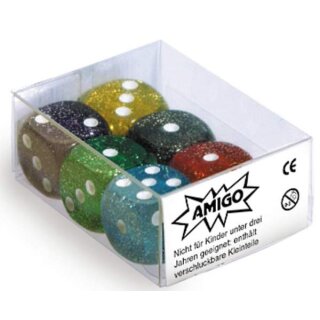 Würfel Glitter W06 Set gemischt