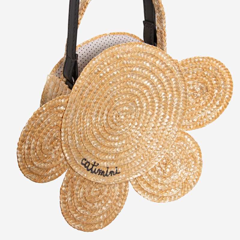 Sac fille fleur paille beige Catimini