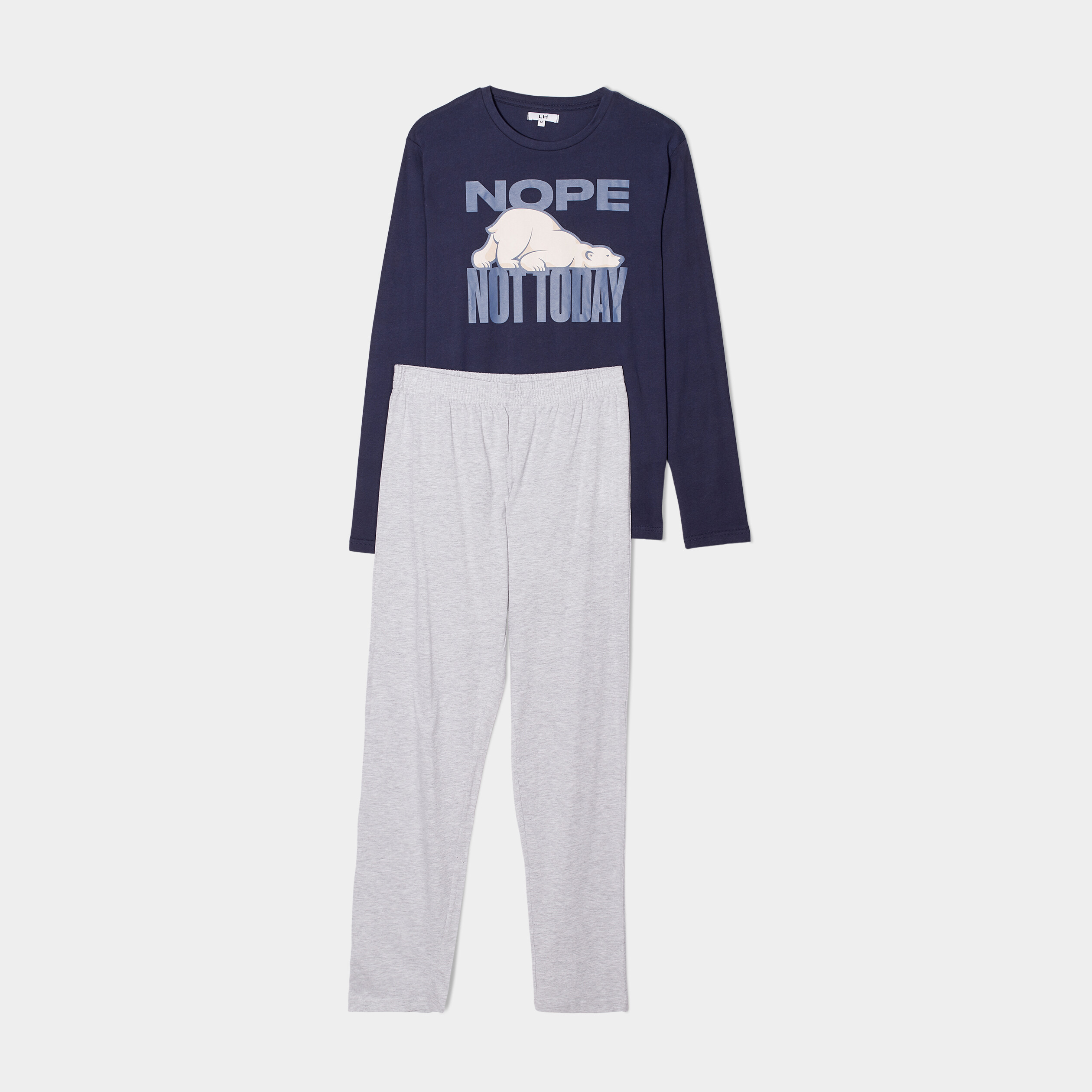 Ensemble pyjama pantalon coton bleu marine homme | La Halle